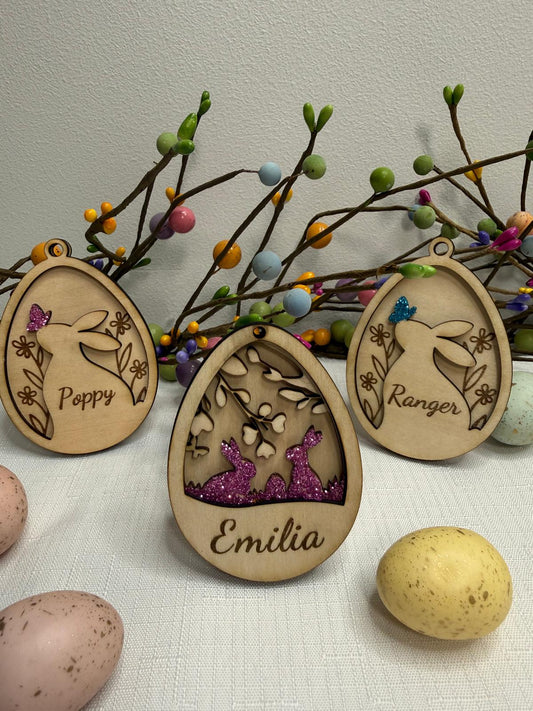 Precision-Cut Wooden Personalised Easter Hanging Decoration